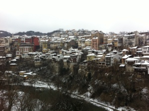 Buildings and houses climb over each other in Veliko Tarnovo