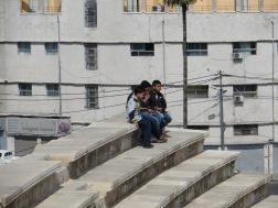 I love this shot of a couple boys hanging out on top of the Roman Amphitheater