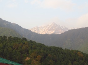 The view from our guest house. Mon Peak of the Dhalaudhars